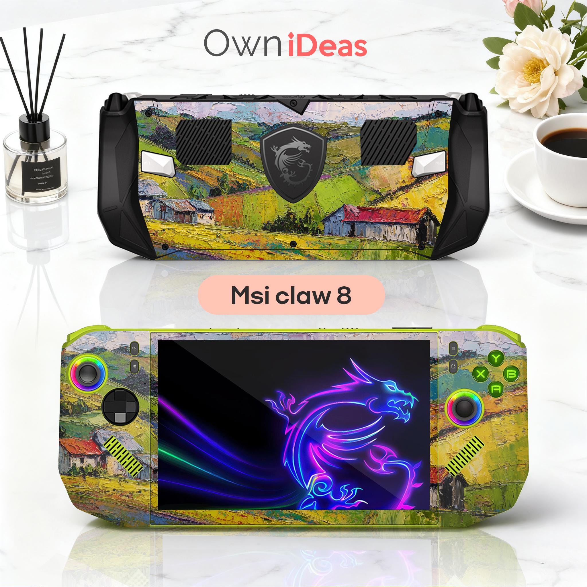 Msi Claw8 Ai Skin With Clear Case Green Landscape Design Makes