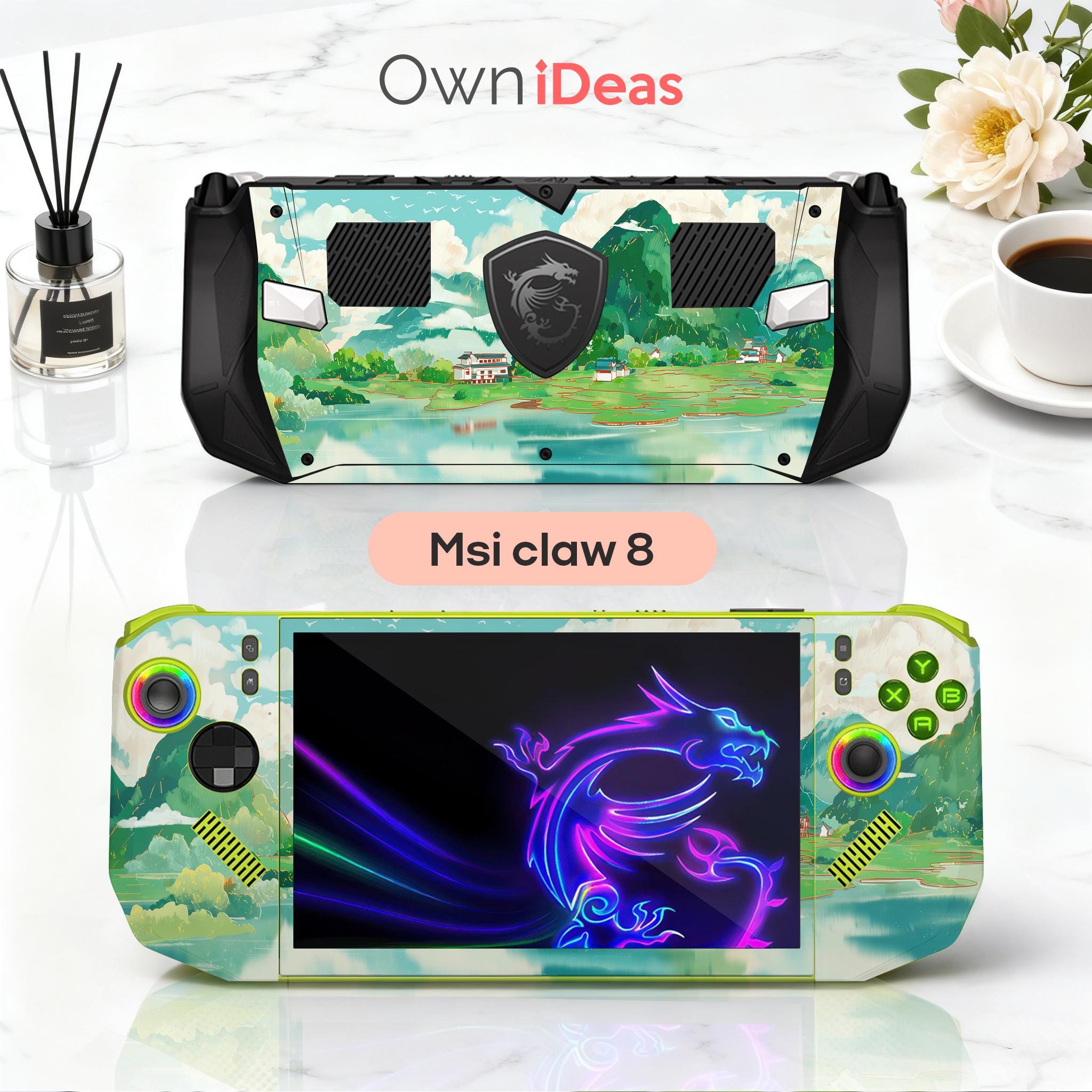 Msi Claw A1M カスタムスキン クリア保護ケース、夢のような東洋風景 