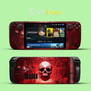 Steam Deck OLED Accessory 3M Skin with Transparent Protective Case Pixel Skull Design Customizable Persona 5 Gift Birthday Gift for Friends