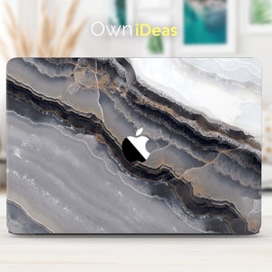 Skin personalizzata per MacBook con texture in marmo grigio, decalcomania per laptop Apple, tastiera Mac, cover personalizzata per MacBook Air M2 da 13 pollici e 14 pollici