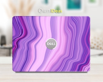 Naklejka na laptopa Dell Inspiron w kolorze fioletowym z zakrzywionym wzorem, personalizowana, dostosowana do prezentu, pasuje do laptopa XPS Latitude Inspiron Vostro Alienware Precision