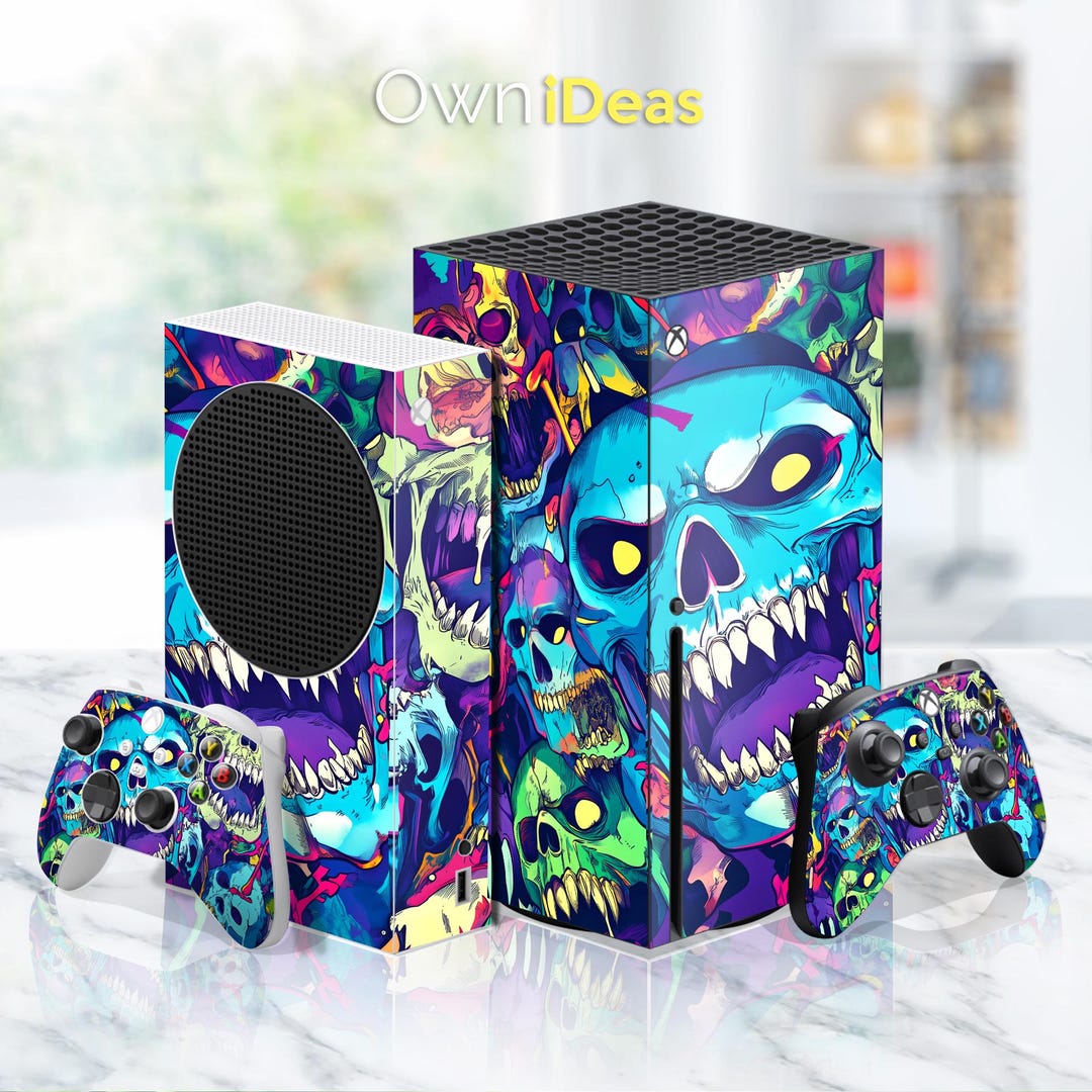 Xbox Series X/S Controll Sticker Blue Skull Design Vinyl Sticker for ...