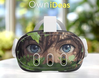 Oculus Quest 3 VR Anime Girl Eyes VR Headset Skin compatible with Meta Quest 2/3/3s, Sony PlayStation VR, and Oculus Quest 2;