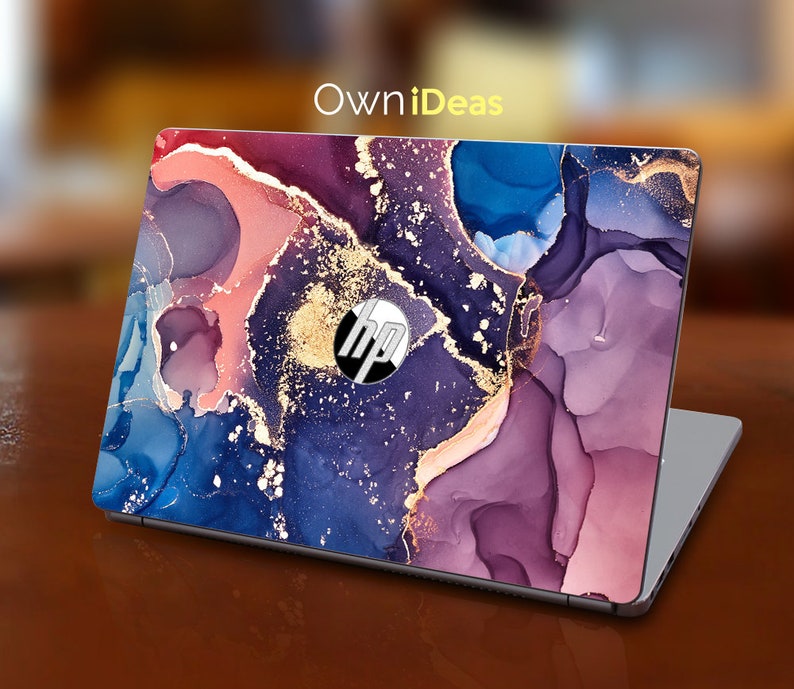 Hp Laptop Skins Colorful Marble Texture Personalized Gift Etsy