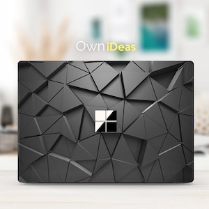 Surface Laptop 3 15&quot; Sticker Black Texture Design Customizable Personalized Gift for Dad For Surface Laptop 2, 3, 4, 5 and Surface Book 2, 3