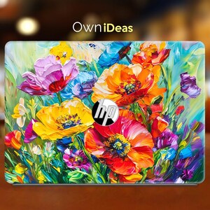 HP Elite laptopbeschermfolie olieverfschilderij bloemdessin Gepersonaliseerd cadeau voor Spectre Envy Pavilion Victus Omen Zbook Probook-serie