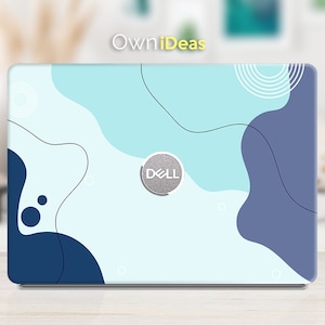 Sticker personnalisé pour ordinateur portable Dell Inspiron, bleu Design simple, cadeau original personnalisé pour Xps Latitude Inspiron Vostro Alienware Precision