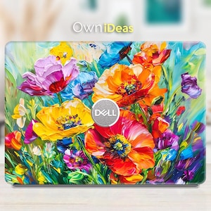 Dell Laptop Decal Oil Painting Flower Design Personalized Gift Custom Decal for XPS Latitude Inspiron Vostro Alienware Precision G Series