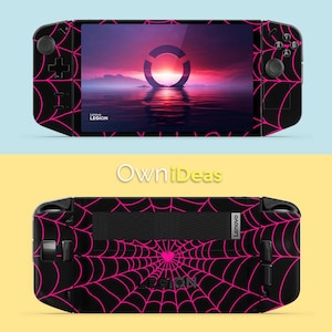 Lenovo Legion Go Skin with Transparent Case Pink Spider Web Design Custom Anime IP Thanksgiving Gift for Legion Go Legion Go S