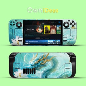 Steam Deck Skin Mystical Blue Dragon Design Vinyl Sticker Clear Skin For Steam Deck and Steam Deck Oled