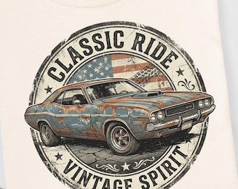 Camiseta Classic Ride, Camiseta Vintage Spirit Muscle Car, Camiseta American Retro Auto, Ropa Mopar de los años 60,