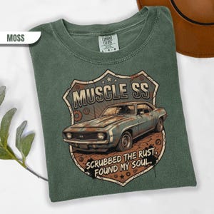 Camiseta SS American Muscle Retro Car, Camiseta The Rust Found Soul, Ropa de Automóvil Vintage imagen 11