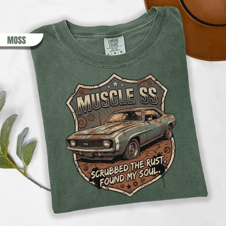 Camiseta SS American Muscle Retro Car, Camiseta The Rust Found Soul, Ropa de Automóvil Vintage imagen 11