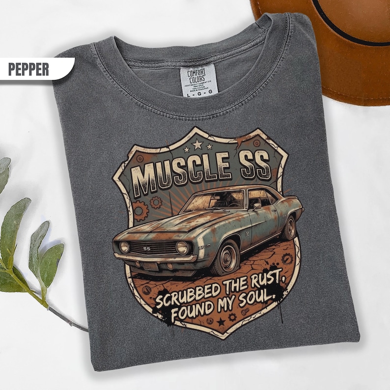 Camiseta SS American Muscle Retro Car, Camiseta The Rust Found Soul, Ropa de Automóvil Vintage imagen 1