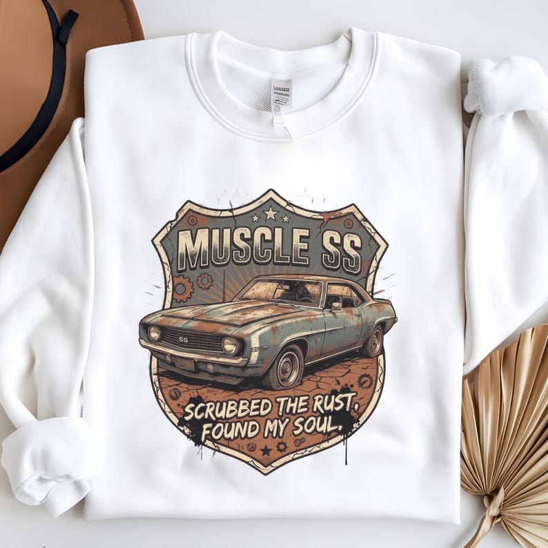 Camiseta SS American Muscle Retro Car, Camiseta The Rust Found Soul, Ropa de Automóvil Vintage imagen 14