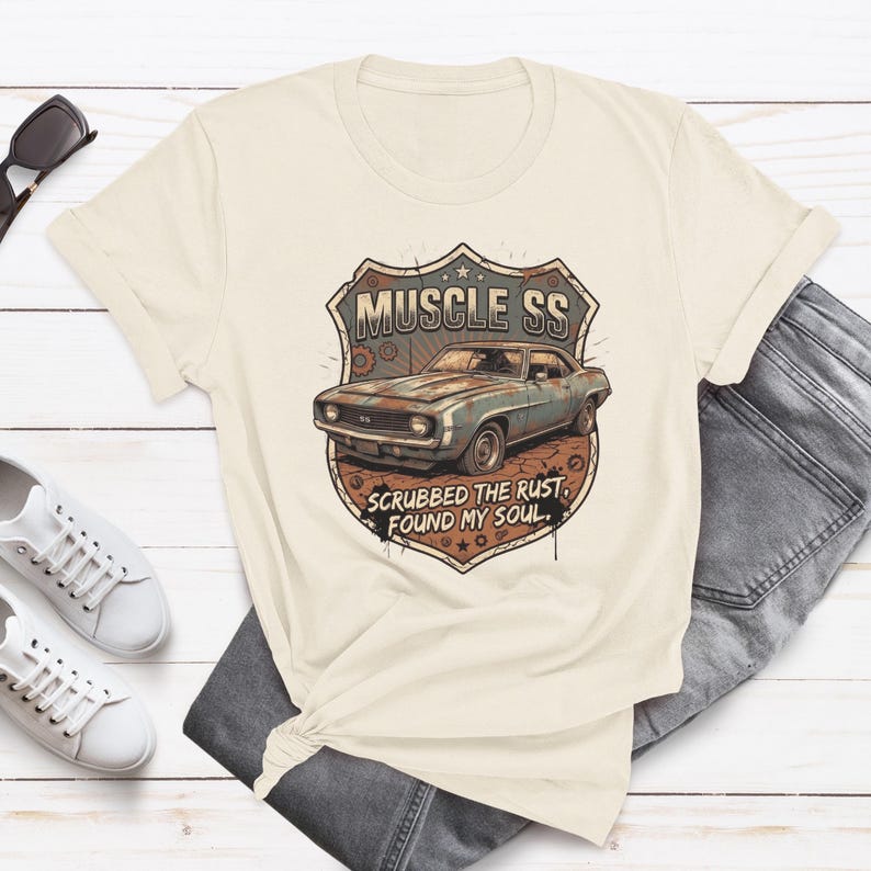 Camiseta SS American Muscle Retro Car, Camiseta The Rust Found Soul, Ropa de Automóvil Vintage imagen 12