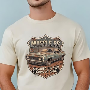 Camiseta SS American Muscle Retro Car, Camiseta The Rust Found Soul, Ropa de Automóvil Vintage imagen 2