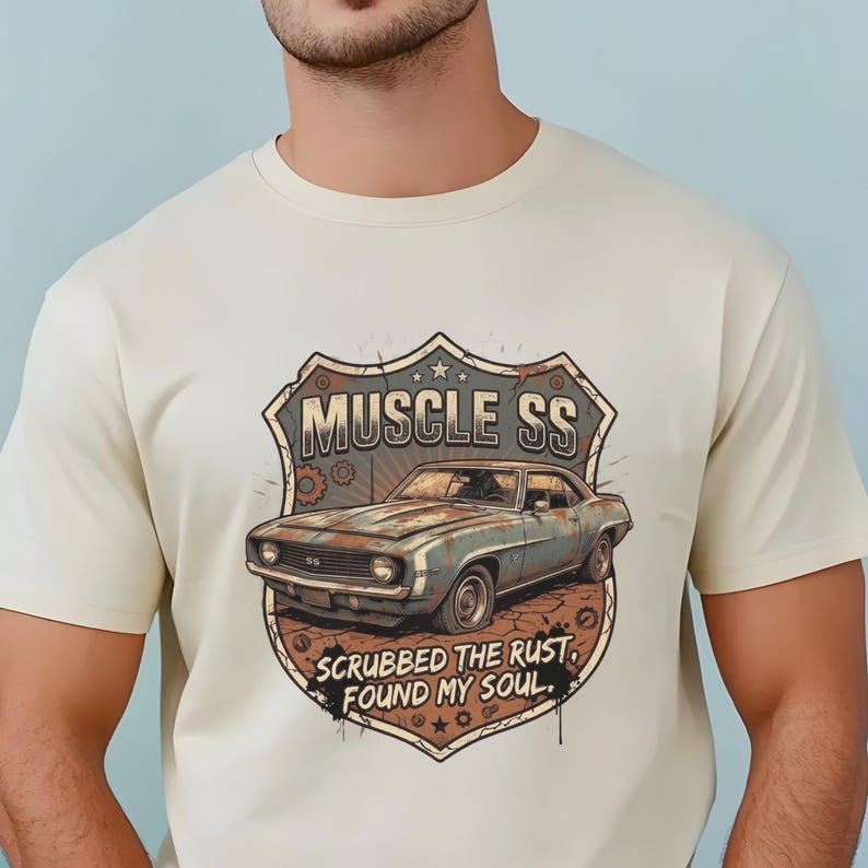 Camiseta SS American Muscle Retro Car, Camiseta The Rust Found Soul, Ropa de Automóvil Vintage imagen 2