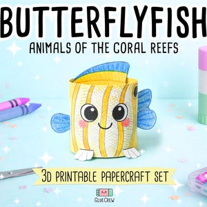 butterflyfish animals of the coral reef paper craft for kids
