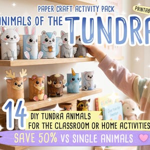 TUNDRA Animals 3D Paper Craft Activity Pack - 14 Printable 3D DIY Craft for Kids | Thematic Habitat Activity School, Home or for Classrooms image 8