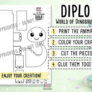 Diplodocus 3D Papercraft DIY Kit, Dinosaurier Handwerk Perfekt für Klassenzimmer Projekte, Haus Schule & Sommer Projekt für Kinder Bild 2