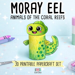 Moray Eel Paper Craft Activity with DIY Marine and Coral Reefs Animal Craft Perfect for Classroom Projects and Home School imagen 1
