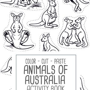 Australia Animals Activity Book | Kids Coloring, Cut & Paste (PDF Printable) image 13