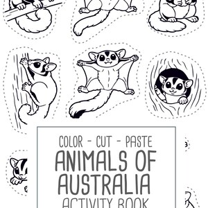 Australia Animals Activity Book | Kids Coloring, Cut & Paste (PDF Printable) image 6