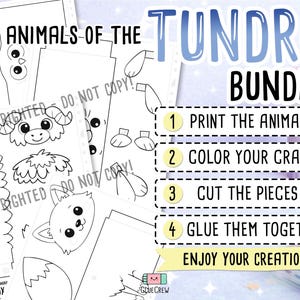 TUNDRA Animals 3D Paper Craft Activity Pack - 14 Printable 3D DIY Craft for Kids | Thematic Habitat Activity School, Home or for Classrooms image 6