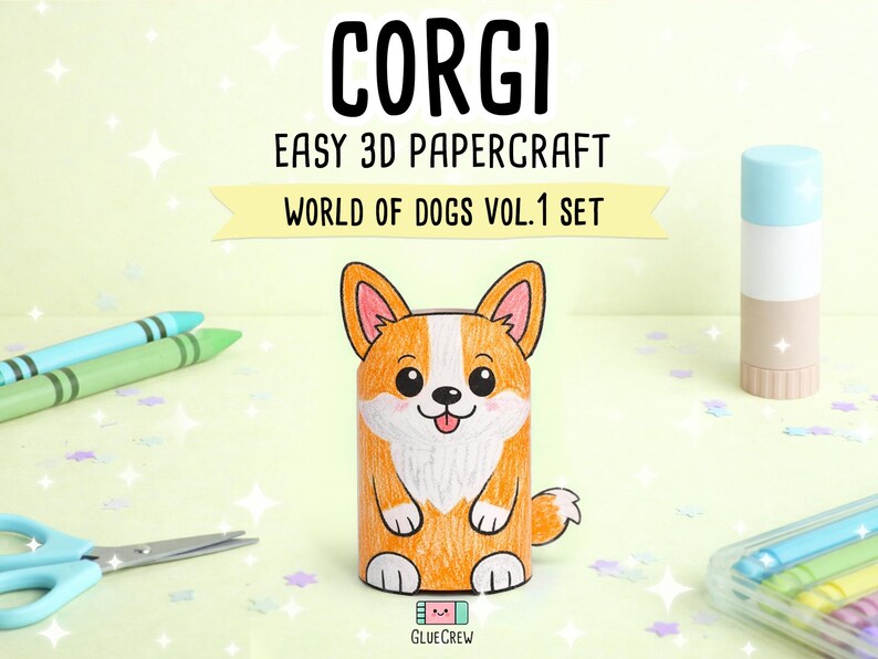 Dogs Activity Pack - 14 DIY 3D Dog Papercrafts for Kids for School & Fun Projects with Beagle, Corgi, Poodle, Pug, Labrador, Husky and more immagine 10