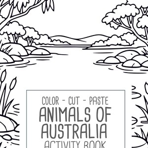 Australia Animals Activity Book | Kids Coloring, Cut & Paste (PDF Printable) image 15