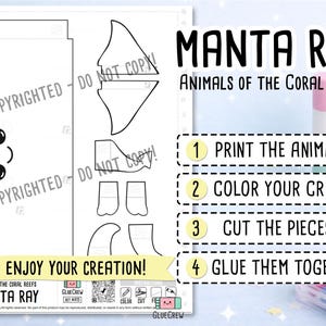 manta ray paper craft sea animals ocean