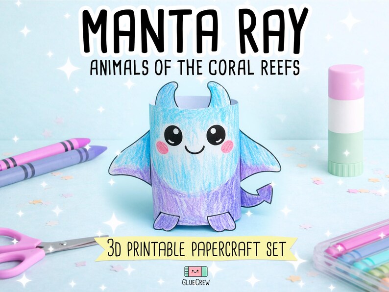 manta ray paper craft sea animals ocean