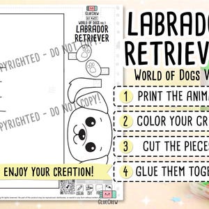 LABRADOR Retriever 3D Paper Craft | DIY Dog Craft Kit for Kids | Fun Puppy Activity for Preschool, Home Schooling & School Teaching image 2