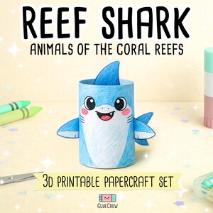 reef shark animals of the coral reef paper craft for kids