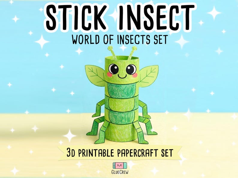 Insects Paper Craft Activity Pack - 14 DIY 3D Bugs for Classroom Homeschool Printable Fun bild 19