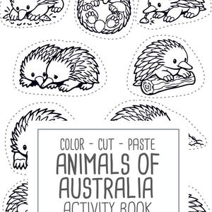 Australia Animals Activity Book | Kids Coloring, Cut & Paste (PDF Printable) image 20