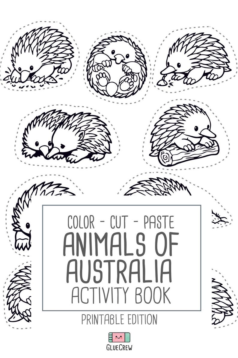 Australia Animals Activity Book | Kids Coloring, Cut & Paste (PDF Printable) image 20