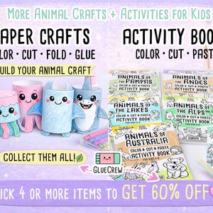 Siberian HUSKY Paper Craft Printable 3D DIY Dog Kit for Kids, Cute Puppy Activity for Preschool, Home Schooling and Primary School Teaching immagine 4