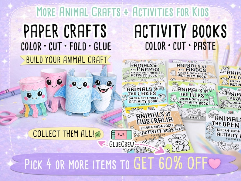Siberian HUSKY Paper Craft Printable 3D DIY Dog Kit for Kids, Cute Puppy Activity for Preschool, Home Schooling and Primary School Teaching immagine 4