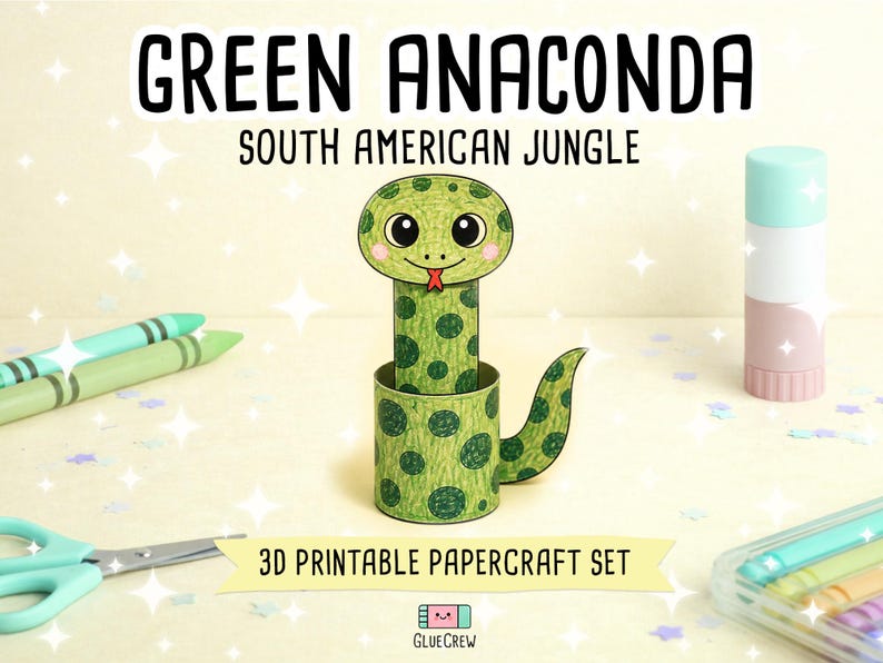 Jungle Animals 3D Paper Craft Activity Pack | 14 DIY South American Animal Crafts for Kids | Science Thematic Unit and Habitat Activity image 7