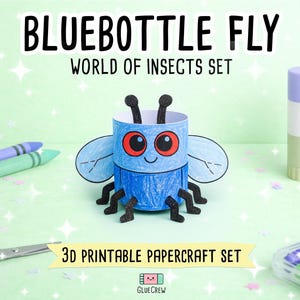 Insects Paper Craft Activity Pack - 14 DIY 3D Bugs for Classroom Homeschool Printable Fun bild 5