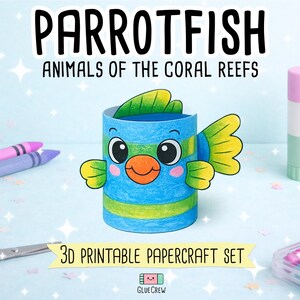 parrotfish  paper craft marine animal