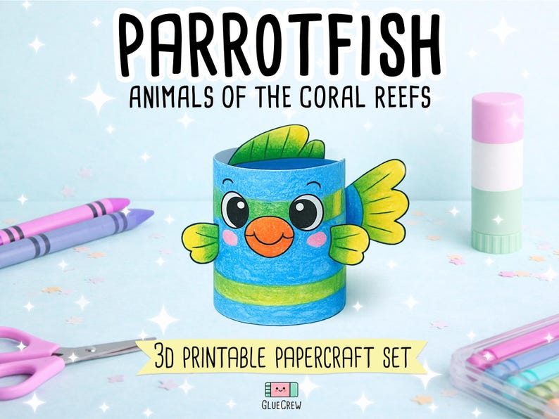 parrotfish  paper craft marine animal