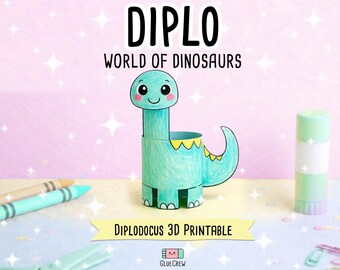 Diplodocus 3D Papercraft DIY Kit, Dinosaur Crafts Perfect for Classroom Projects, Home Schooling & Summer Project for Kids