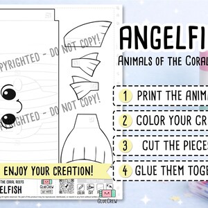 animals of the coral reef paper craft for kids