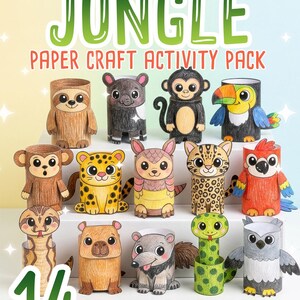 Jungle Animals 3D Paper Craft Activity Pack | 14 DIY South American Animal Crafts for Kids | Science Thematic Unit and Habitat Activity image 18