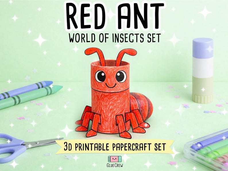 Insects Paper Craft Activity Pack - 14 DIY 3D Bugs for Classroom Homeschool Printable Fun bild 16