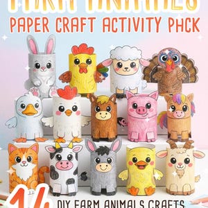 Farm Animals 3D Paper Craft Activity Pack | 14 DIY Farm Animal Crafts for Kids | Science Thematic Unit & Classroom Habitat Activity afbeelding 3