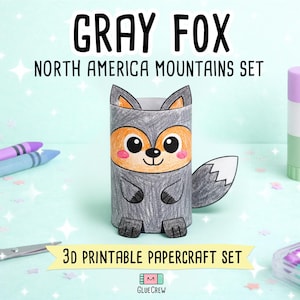 Animals of the Mountains Printable Paper Craft Bundle - North America Wildlife Set for Kids - DIY Educational Art Activity imagen 13
